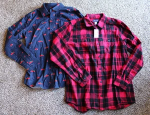 Neu mit Etikett The Children's Place Holiday Knopfleiste XXL 16 rot LKW Baum Büffel kariert - Bild 1 von 6