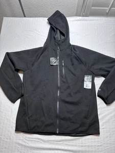 Russell Athletic Fusion Knit Full Zip Hoodie Sweatshirt Mens Size M Black Dri Fi - Picture 1 of 11