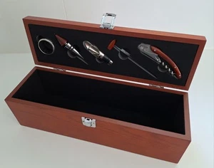 Wood Wine Box mit Zubehör Weinbox Weinkiste  Geschenkbox aus Holz - Bild 1 von 12