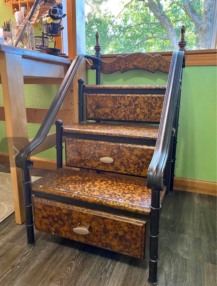 锻铁红木变质图书馆阶梯桌 — 第 1/1 张图片