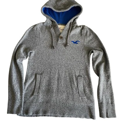 Sudadera Hollister Para Mujer Talla Grande Gris Pullover Bolsillo Sudadera con Capucha Cordón Foto 1 de 4