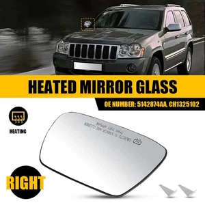 For 2005-2010 Grand Jeep Cherokee Rear View Mirror Glass Right Passenger Heated - Picture 1 of 11