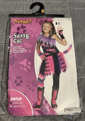 Disfraz de Halloween Spirit Sassy Cat para niños talla pequeña peludo  Foto 1 de 4