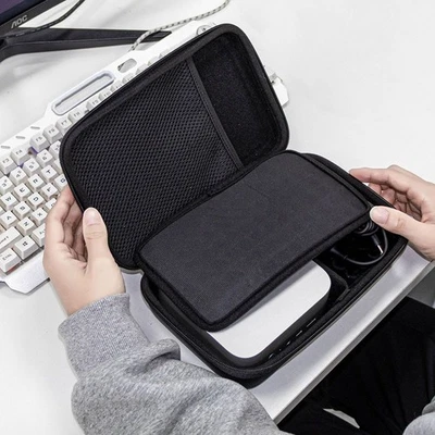 Black Hard Shell EVA Case for Mac Mini Pro and Mouse Travel Protection - Image 1 of 4
