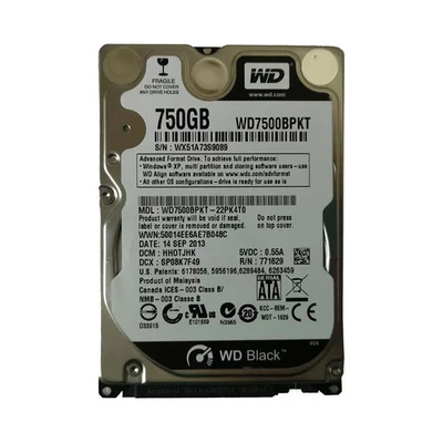 Western Digital 750GB WD7500BPKT 7200RPM 16MB SATA 2.5" Laptop Hard Disk Drive - Image 1 of 4