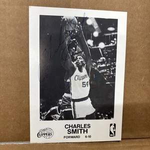 Tarjeta de baloncesto autografiada por Charles Smith 5 X 7 (Los Angeles Clippers) aros - Imagen 1 de 2