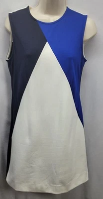 Felicity & Coco Dress Womens Medium Navy Blue Whit Sleeveless Sheath Dress Sz S - Image 1 of 4
