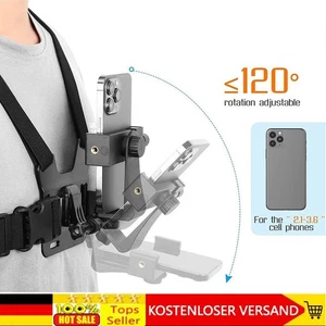 DE Handy Halter Brusthalterung Brustgurt Halter Clip Für Samsung iPhone Gopro - Bild 1 von 13