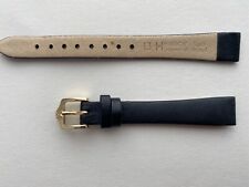 Genuine Hirsch Diamond Calf Leather Watch Strap Black Leather Strap 13mm