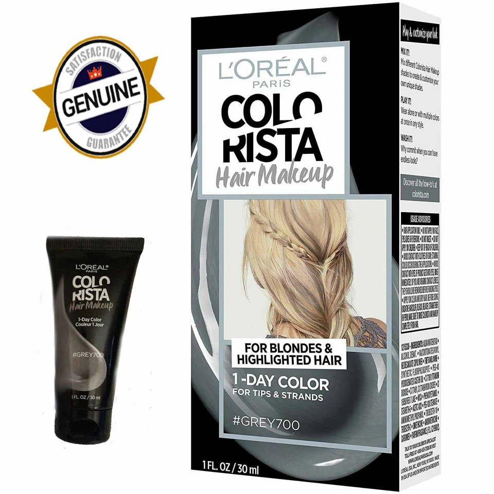 L'Oreal Paris Color de Cabello Gris 700 Colorista Maquillaje 1 Día para Rubias Loreal Nuevo en Caja Foto 1 de 1