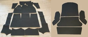 Tappeto interno e vano portaoggetti VW Maggiolino 1302 Cabrio feltro con bordo - Foto 1 di 1