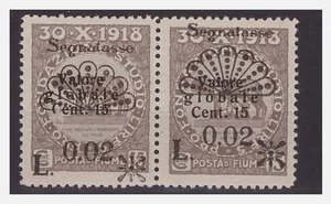 FIUME SEGNATASSE - Cent. 2 COPPIA NUOVA ** MNH - Bild 1 von 1
