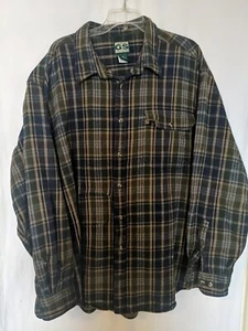 Gander Mountain Guide Series Heavy Thick Flannel Shirt 3XL Green Grey Shacket Re - Picture 1 of 9
