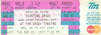 Vintage 1997 Counting Crows Complete Ticket Stub Los Angeles CA - Image 1 of 3