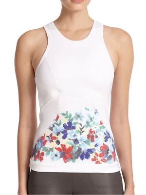 Camiseta sin mangas Adidas by Stella McCartney floral 2 en 1 ropa activa blanca talla múltiple L Foto 1 de 4