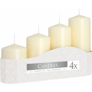 Pillar Candles - Pack of 4 - Red or Ivory - 3 Sizes - Decorative Candle Set - Picture 1 of 10