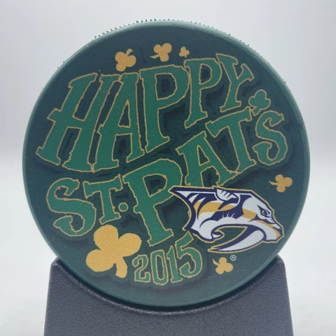 NASHVILLE PREDATORS 2015 HAPPY ST. PATRICKS DAY HOCKEY PUCK LIMITED EDITION NEW Cover