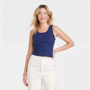 Camiseta sin mangas para mujer ajustada acanalada encogida-hilo universal - Imagen 1 de 3