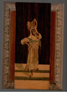 Outstanding marquetry wooden inlaid plaque 14 x 20 cm circa 1900/1910 - Picture 1 of 1