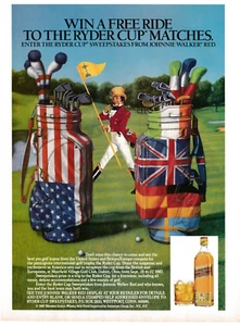 1987 Magazine Advertisement Johnnie Walker Red Ryder Cup Golf Matches 8x11" - Picture 1 of 2