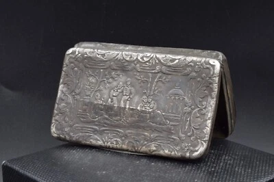 ¡ANTIGUO XIX ruso! Caja antigua de colección caja de cigarrillos caja de tabaco pastillero PLATA 84 Foto 1 de 4