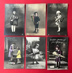 6 x Foto AK Schulanfang 1919 Kinder mit Zuckertüte ( 136541 - Bild 1 von 2