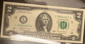 SELTENER FUND 2 DOLLAR SCHEIN, SAMMLERSTÜCK! 2017A, UNC. ABC005 - Bild 1 von 2