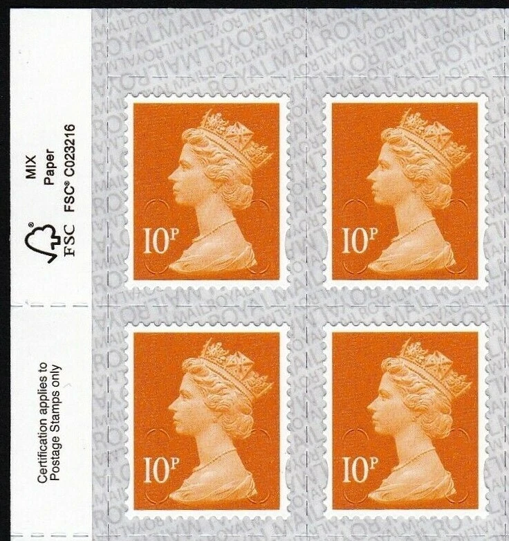 QE2 - 2020 MNH 10p Block of 4 - Overlay  M20L & MAIL PB sL - Image 1 of 1