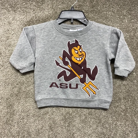 Vintage Arizona State Sun Devils Sweater Kids 2T Gray Sweatshirt Toddler Baby Cover