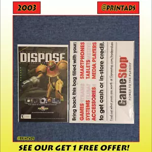 Metroid Prime 2003 anuncio impreso de juegos y bolsa GameStop - ¡Más en nuestra tienda! - Imagen 1 de 3