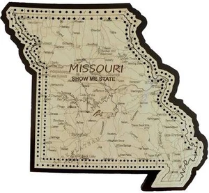 Missouri State Shape Road Map Cribbage Board - Picture 1 of 1