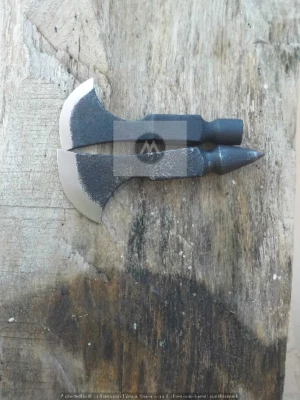 Juego de 02 cabezas de hacha Tomahawk forjadas a mano / cabezas de hacha negras Foto 1 de 4