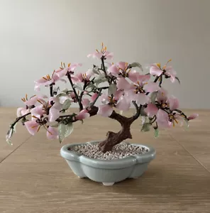 More details for vintage  chinese art glass bonsai tree - height 22cm