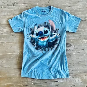 DISNEY LILO & STITCH Casual Blue Graphic T-shirt - Men's Size Small - Picture 1 of 5