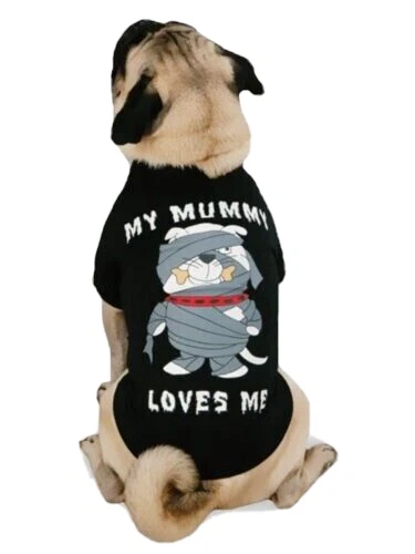 Casual Canine Glowing My Mummy Loves Me, Camisa de Halloween para Cachorro, Animal de Estimação Grande - Imagem 1 de 4