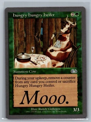 Magic The Gathering Unglued Hungry Hungry Heifer #63/94 MTG TCG CCG - Image 1 of 2