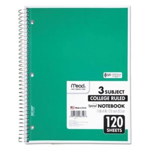 NEW Mead Spiral Bound Notebook, College Rule, GREEN 120 Sheets WA11 - Picture 1 of 1