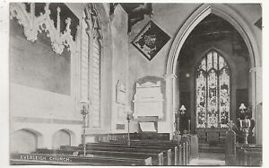 1911 Postkarte St. Peterskirche Innenraum Everleigh Wiltshire Poststempel