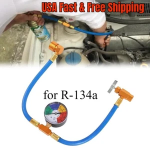 R 134a Refrigerant AC Recharge Gauge R-134A Can tap valve Hose for AC Recharging - Picture 1 of 12