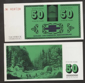 orginal Schein 50 Mark DDR Hotelgeld Reinhardsbrunn ( No )Motiv Landwirtschaft - Bild 1 von 1