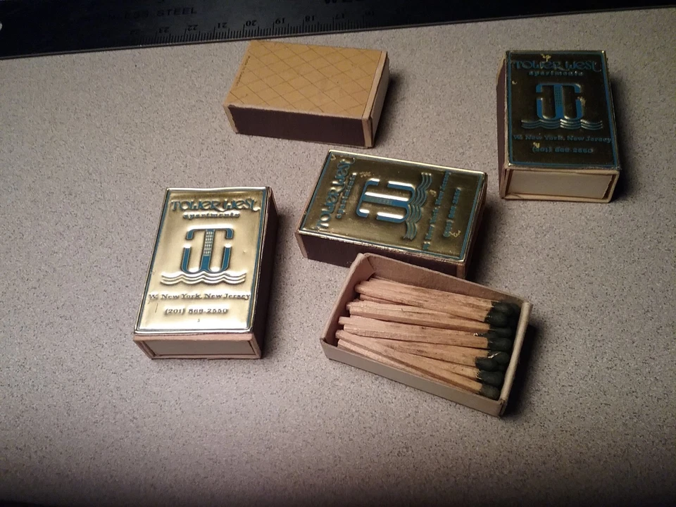 Vintage advertising match box lot 4.Tower West Apartments NY NJ - Image 1 of 1