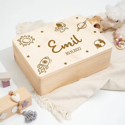 Personalisierte Erinnerungskiste | Erinnerungsbox Taufgeschenk Geschenk Geburt - Bild 1 von 4