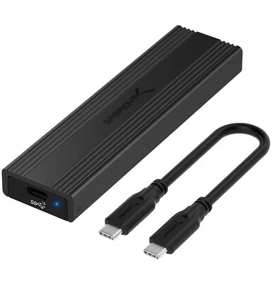 SABRENT USB 3.2 10Gbps Type C Tool Free Enclosure for M.2 PCIe NVMe and SATA SSD - Image 1 of 4