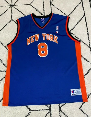 Latrell Sprewell Champion Jersey Size 48 Vintage 90s NBA New York Knicks Cover
