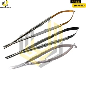 Lot Of 3 HU-FRIEDY Castroviejo Straight ,Diamond Dusted, Micro Scissor Curved - Picture 1 of 3