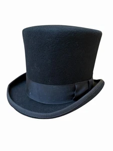 New York Hat Co Black Mad Hatter Top Hat Men's Size XL Wool Felt Steampunk -Flaw - Bild 1 von 10