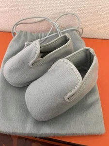 HERMES baby first shoes blue wool angora size 1.5 made in France with store bag - Picture 1 of 7