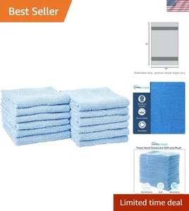 Luxuriöse Baumwollhandtücher 12er Pack - super saugfähig & schnelltrocknend, 16”x27” blau - Bild 1 von 7