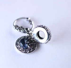 Original Pandora Sterling Silber Blauer Nachthimmel Double Dangle Charm 799216C01 - Bild 1 von 6