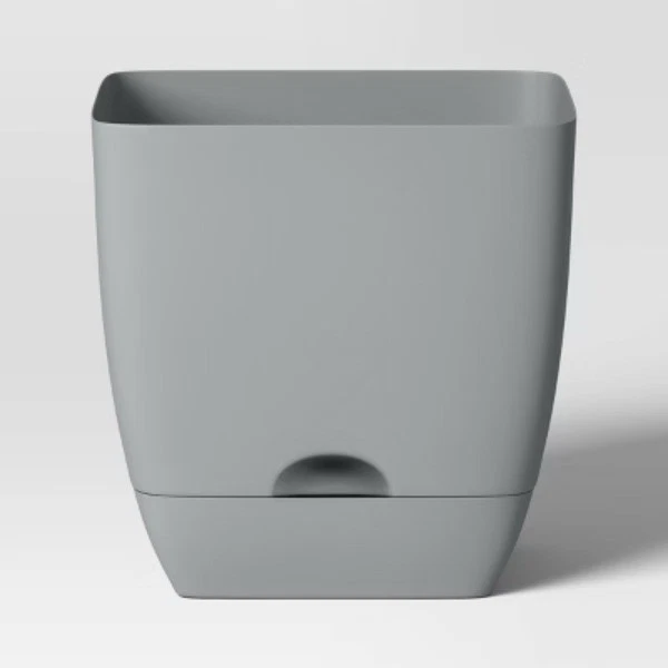 Maceta cuadrada de plástico para interiores y exteriores 10"x10" Foto 1 de 4